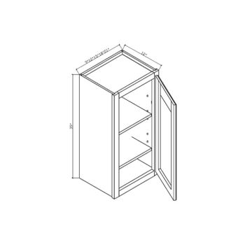 W0939 Elite Gobble Brown 1 Door Wall cabinets 12" deep 39" High - 09" Wide x 12" Deep x 39" High 1Door 3 Shelves