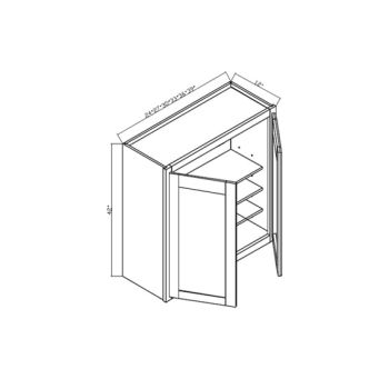 W2442 Classic Naval Wall cabinets 12" deep 42"High - 24" Wide x 12" Deep x 42" High 2Doors 3 Shelves