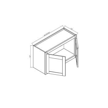 W2412 Shaker Dove 2 Doors Wall Cabinets 12" High - 24” Wide x 12" Deep x 12" High 2 Doors