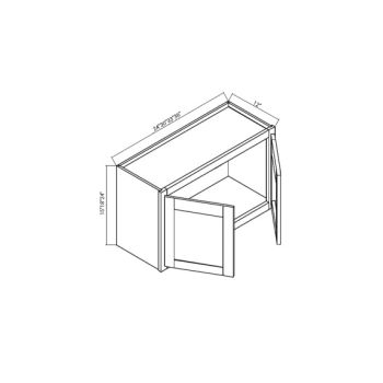 W2415 Shaker Dove 2 Doors Wall cabinets 15" High - 24" Wide x 12" Deep x 15" High 2 Doors