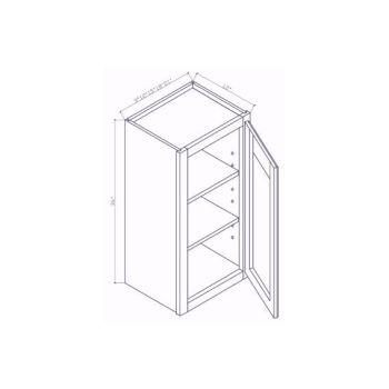 W0936 Classic Dove Wall cabinets 12" deep 36" High - 09" Wide x 12" Deep x 36" High 1Door 2 Shelves
