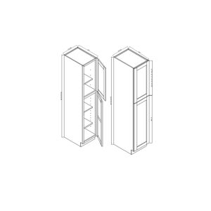 WP182493 Elegance Nickel Pantry & Utility Cabinets 2 Doors - 18" Wide x 24" Deep x 93" High 2 Doors 4 Shelves