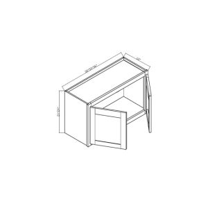 W3624 Elite Graphite Black 2 Doors Wall cabinets 24" High - 36" Wide x 12" Deep x 24" High 2 Doors 1 Shelf