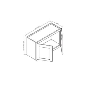 W361224 Elegance Nickel 2 Doors 24" Deep Wall Cabinets - 36" Wide x 12" High x 24" Deep 2 Doors 1 Shelf