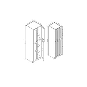 WP242484 Elite Dove Pantry & Utility Cabinets 4 Doors - 24" Wide x 24" Deep x 84" High 4 Doors 4 Shelves