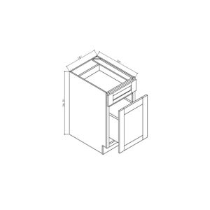 BT18 Shaker Dove Base Cabinet with Garbage Roll Out - 18" Wide x 34 <sup>1/2</sup>" High x 24" Deep