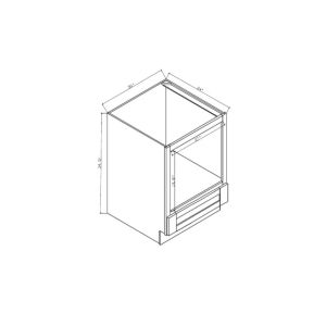 BMC30 Shaker Dove Base Microwave cabinet - 30" Wide x 34 <sup>1/2</sup>" High x 24" Deep