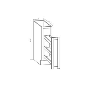 BSH09 Shaker Dove Base Spice Rack - 9" Wide x 34 <sup>1/2</sup>" High