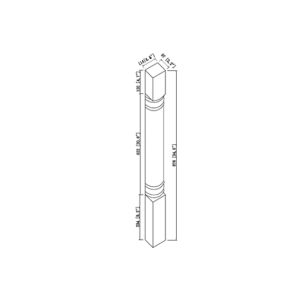 BPF-1 Shaker Dove Base Posts - Split Base Post - 34 <sup>1/2</sup>" High x 4 <sup>1/2</sup>" Deep x 4 <sup>1/2</sup>" Wide Plain