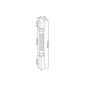 BPF-2 Classic Dove Base Posts - Split Base Post - 34 <sup>1/2</sup>" High x 4 <sup>1/2</sup>" Deep x 4 <sup>1/2</sup>" Wide Fluted