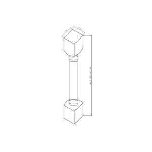 BPP-1 Classic Frost Base Posts - Full Base Post - 34 <sup>1/2</sup>" High x 4 <sup>1/2</sup>" Deep x 4 <sup>1/2</sup>" Wide Plain