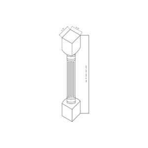 BPP-2 Stanford Pitch Black Base Posts - Full Base Post - 34 <sup>1/2</sup>" High x 4 <sup>1/2</sup>" Deep x 4 <sup>1/2</sup>" Wide Fluted