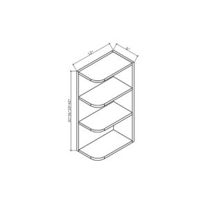 CS639 Elegance Nickel Corner Shelf Top Plate - 06" Wide x 12" Deep x 39” High 4 Shelves