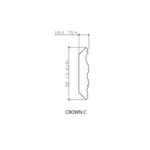 CROWN 2 Classic Gable Gray Accessories - Moldings -  8'L x 2 <sup>1/2</sup>" Wide x <sup>3/4</sup>" Deep
