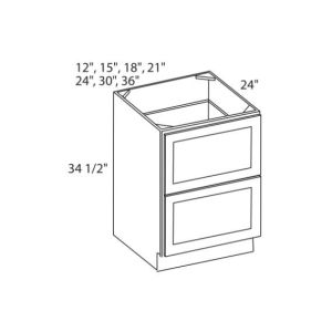 2DB21 Shaker Dove Drawer Pack - 21" Wide x 34 <sup>1/2</sup>" High x 24" Deep 2 Drawers