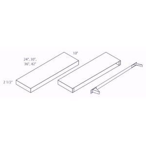 FLS42 Shaker Dove Floating Shelves -42" Wide x 2½ " High x 10" Deep