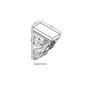 GRAPE CORBEL  Classic Dove Accessories - DECORATIVES - Grape Corbel (2 pcs.) 12 <sup>3/4</sup>" High x 9" Deep x 3 <sup>1/2</sup>" Wide