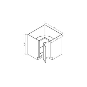 BLS3312  Elegance Dove Lazy Suzan - 33" Wide x 34 <sup>1/2</sup>" High x 24" Deep With Turning Table