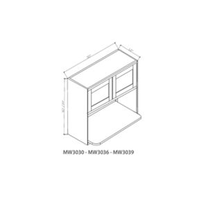 MW3039 Shaker Ocean Blue Microwave Wall Cabinet - 30" Wide x 39" High x 12" Deep