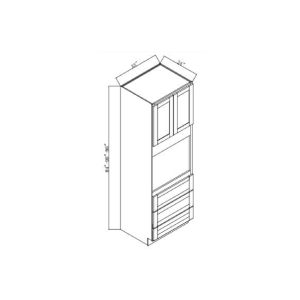 OC332493 Elite Dove Single or Double Oven Cabinets - (1 oven, can be modified to 2)