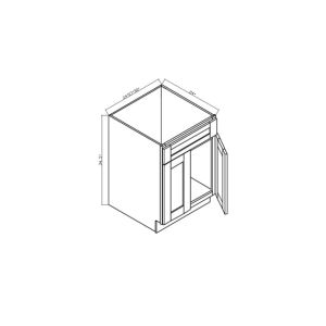 SB36 Shaker Dove Sink Base Cabinets - 36" Wide x 24" Deep x 34 <sup>1/2</sup>" High 2 Doors