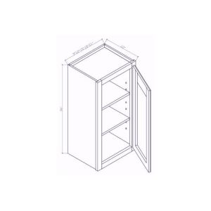 W2136 Classic Pistachio Green Wall cabinets 12" deep 36" High - 21" Wide x 12" Deep x 36" High 1Door 2 Shelves
