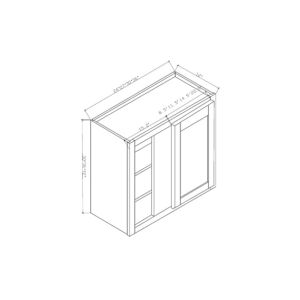 BLW3639 Elegance Nickel 1 Door Wall Blind Cabinets - 36" Wide x 12" Deep x 39” High 1 Door 2 Shelves