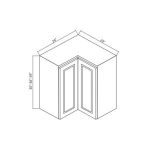 WSQ2439 Stanford Gobble Brown Wall Corner Cabinet - 24" Wide x 39” High x 12” Deep 2 Door 2 Shelves