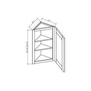 WEC1239 Elegance Nickel Wall End 24 - 12" Wide x 39" High 1 Shelf 1Door