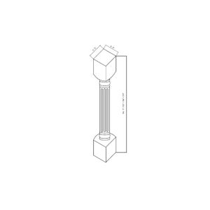 WPP42-2 Classic Dove Wall Posts - Full Post Fluted - 42" High x 4 <sup>1/2</sup>" Deep x 4 <sup>1/2</sup>" Wide