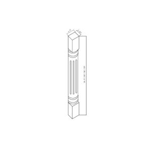WPF36-2 Shaker Dove Wall Posts - Split Post Fluted - 36" High x 2 <sup>1/2</sup>" Deep x 4 <sup>1/2</sup>" Wide