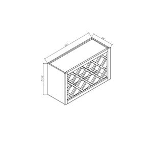 WWR3018 Shaker Pitch Black Wine Rack - 30" Wide x 12" Deep x 18" High