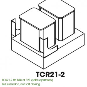 TCR21-2 Billiard Cinnamon RTA Garbage Rollout 21 Wide 2 Bins